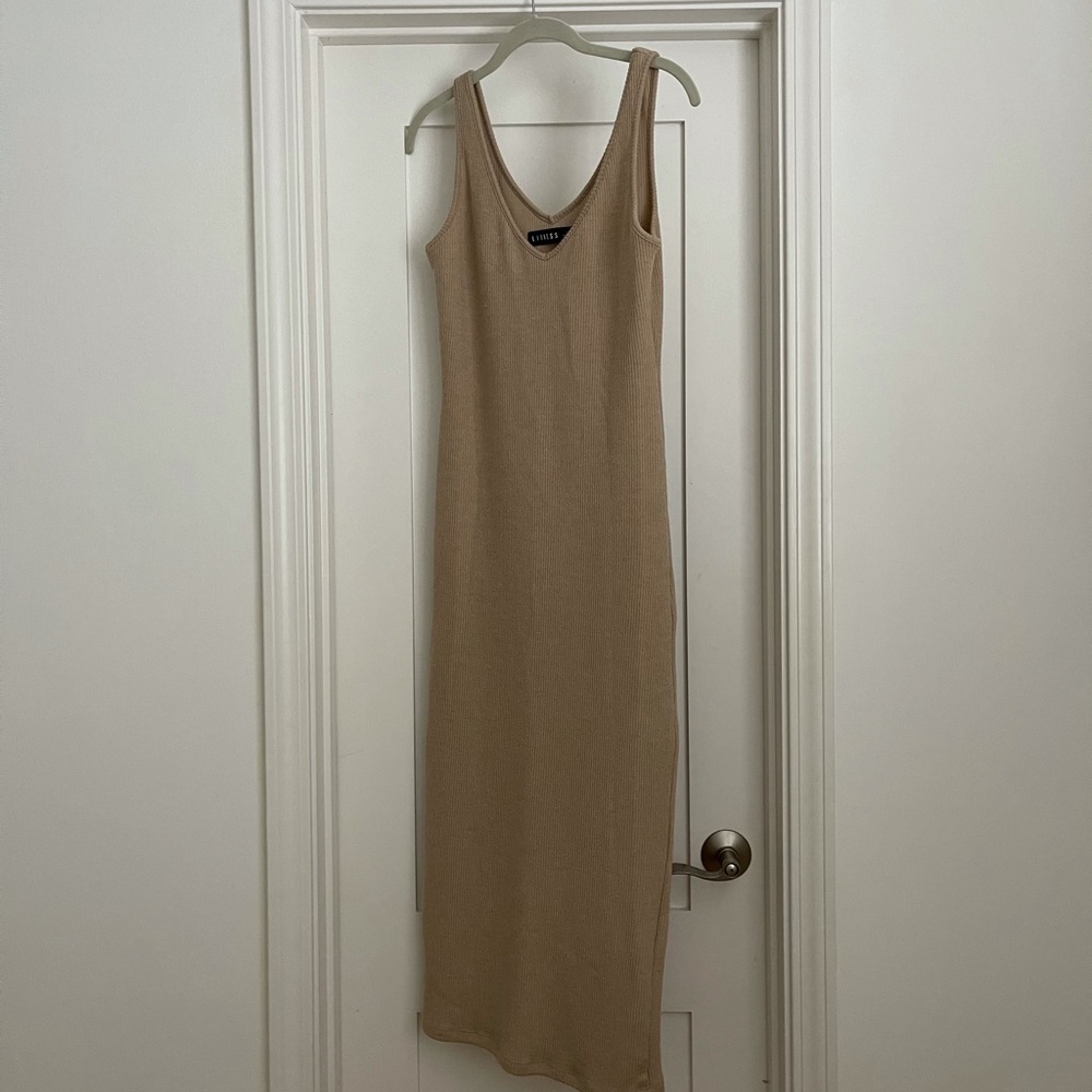 Lioness Beige Midi Tank Dress